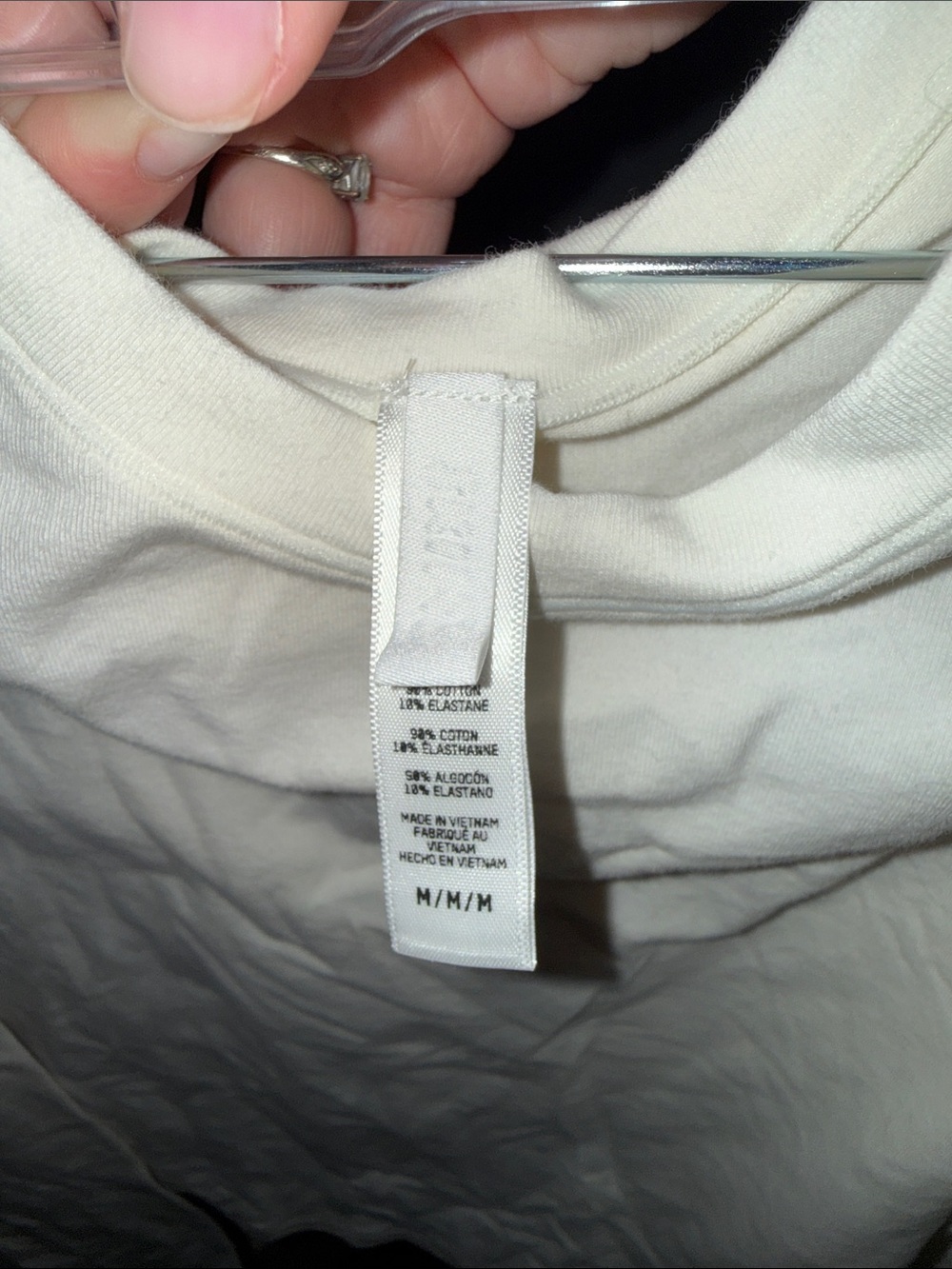 SKIMS Cream Long Sleeve Crewneck Top - Picture 2 of 3